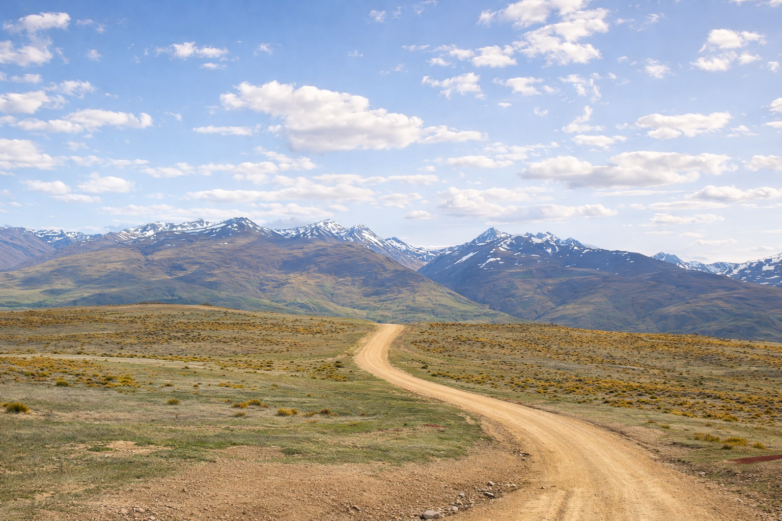 Schotterweg durch die Berglandschaft Neuseelands – Radreise von Jana Hasenberg